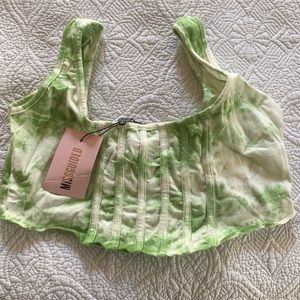 Missguided green corset tank